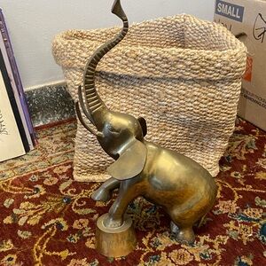 Brass Elephant Figurine 18in